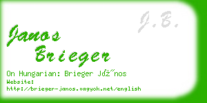 janos brieger business card